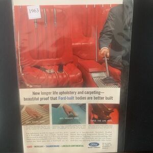 Vintage 1963 Ford Motor Company Longer Life Upholstery And Carpeting Ad